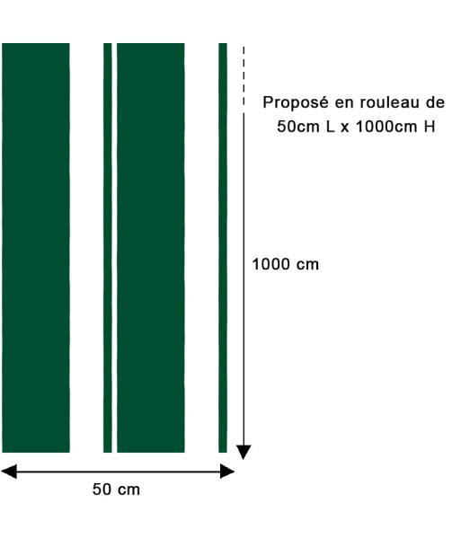 Papier peint rayures contemporaines verte Paris Déstockage Promo