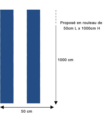 Papier peint rayures larges bleu de France