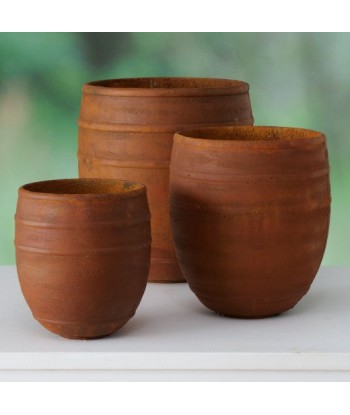 Set de 3 pots Alvaro Caramisu en ciment et fibre de verre, Ø45xH50 / Ø37xH41 / Ø31xH31 cm commande en ligne