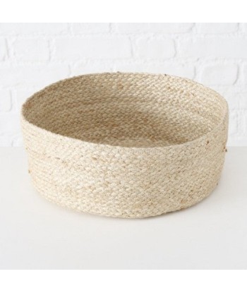 Set de 3 paniers de rangement, en Bogra Natural / Jute marron, Ø30xH12 cm / Ø26xH10 cm / Ø22xH8 cm Dans la société mordern