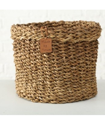 Set de 3 paniers de rangement, en jonc de mer Sophy Natur, Ø43xH30 cm / Ø35xH26 cm / Ø28xH22 cm en stock