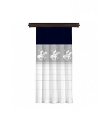 Draperie Beverly Hills Polo Club Crt 15 Gris / Blanc, 140 x 260 cm pas cher