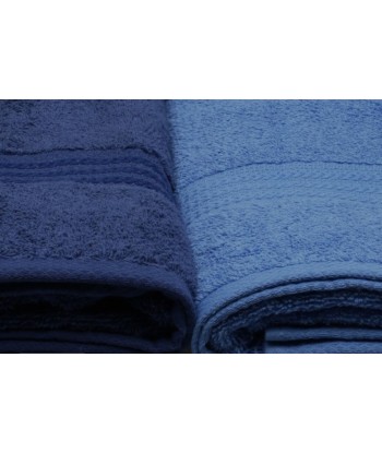 Lot de 4 serviettes de bain en coton, Rainbow Bleu / Navy, 70 x 140 cm pas cher