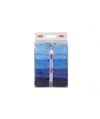 Lot de 4 serviettes de bain en coton, Rainbow Bleu / Navy, 70 x 140 cm pas cher