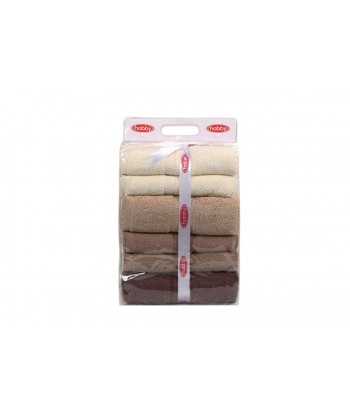 Lot de 4 serviettes de bain en coton, Rainbow Cream / Beige / Brun, 70 x 140 cm la colonne vertébrale