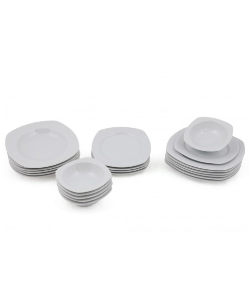 Service de vaisselle en porcelaine, Blanc Casual Dinner, 24 pièces de la marque