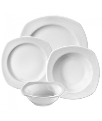 Service de vaisselle en porcelaine, Blanc Casual Dinner, 24 pièces de la marque