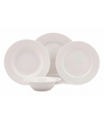 Service de vaisselle en porcelaine, Berna Dinner Blanc, 24 pièces 50-70% off 