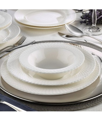 Service de vaisselle en porcelaine, Berna Dinner Blanc, 24 pièces 50-70% off 