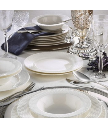 Service de vaisselle en porcelaine, Berna Dinner Blanc, 24 pièces 50-70% off 