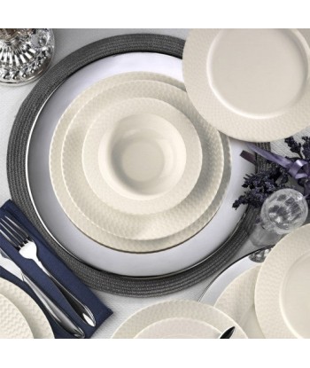 Service de vaisselle en porcelaine, Berna Dinner Blanc, 24 pièces 50-70% off 