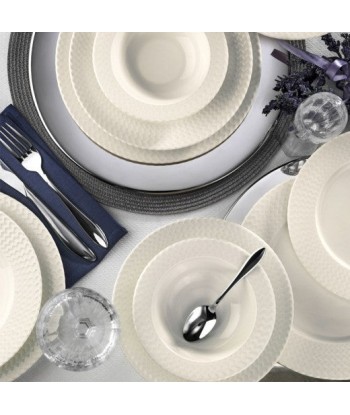 Service de vaisselle en porcelaine, Berna Dinner Blanc, 24 pièces 50-70% off 