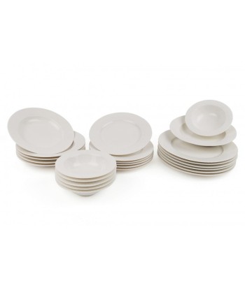 Service de vaisselle en porcelaine, Berna Dinner Blanc, 24 pièces 50-70% off 