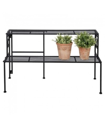 Étagère à pots de jardin / terrasse, métal, Large Noir Shelf, L78,9xl51,5xH65,3 cm Fin de série