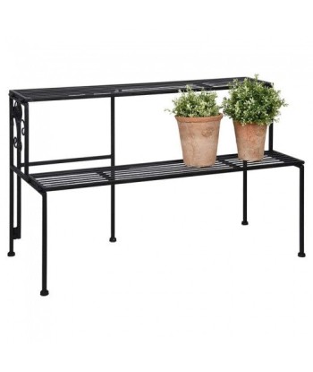 Étagère à pots de jardin / terrasse, métal, Large Noir Shelf, L78,9xl51,5xH65,3 cm Fin de série