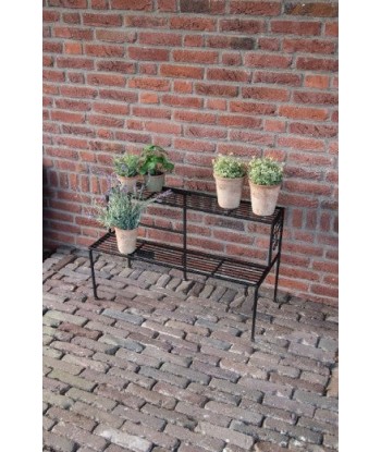 Étagère à pots de jardin / terrasse, métal, Large Noir Shelf, L78,9xl51,5xH65,3 cm Fin de série