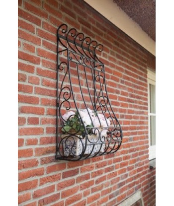 Support mural pour pots, en métal, noir italien, L50xl25,6xH91,4 cm online