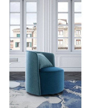 Fauteuil fixe tapissé de tissu, Isabel Bleu, l70xA66xH70 cm de technologie