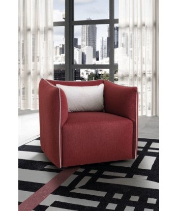 Fauteuil fixe tapissé de tissu, Kubik Bourgogne, l82xA76xH78 cm pour bénéficier 