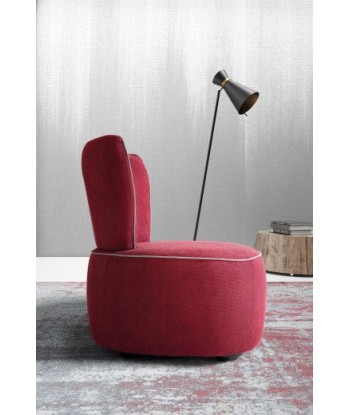 Fauteuil fixe tapissé de tissu, Tania Rouge, l76xA78xH81 cm Toutes les collections ici