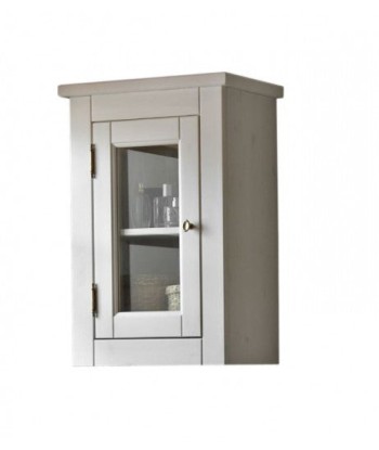 Meuble de salle de bain suspendu avec vitrine, 1 porte, Romantique, l45xA25xH65 cm acheter en ligne