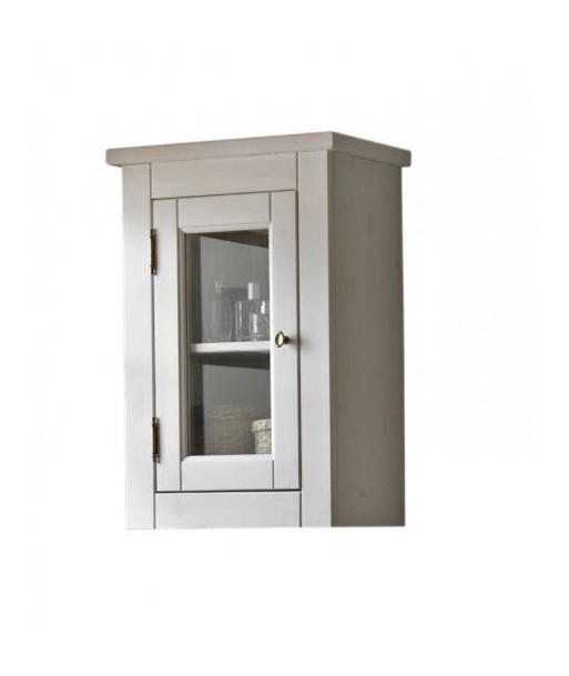 Meuble de salle de bain suspendu avec vitrine, 1 porte, Romantique, l45xA25xH65 cm acheter en ligne