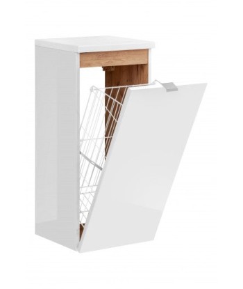 Meuble de salle de bain suspendu 1 porte, Capri Blanc, l35xA35xH80 cm paiement sécurisé