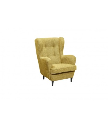 Fauteuil fixe rembourré avec tissu et pieds en bois, Oskard Mustariu, l78xA98xH102 cm l'évolution des habitudes 