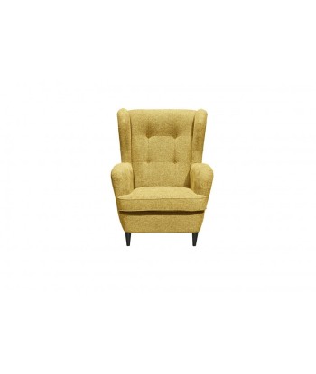 Fauteuil fixe rembourré avec tissu et pieds en bois, Oskard Mustariu, l78xA98xH102 cm l'évolution des habitudes 