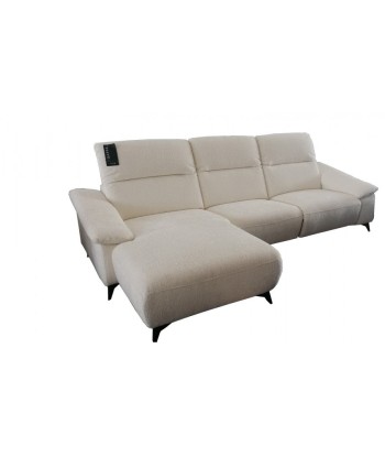 Canapé d'angle fixe avec mécanisme Relax, avec bain de soleil à gauche, recouvert de tissu, Gappa Blanc, l290xA170xH84 cm meilleur choix