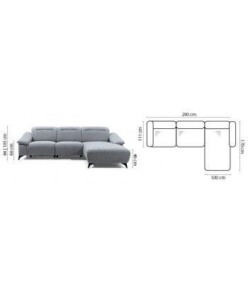 Canapé d'angle fixe avec mécanisme Relax, avec bain de soleil à gauche, recouvert de tissu, Gappa Blanc, l290xA170xH84 cm meilleur choix