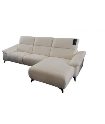 Canapé d'angle fixe avec mécanisme Relax, avec bain de soleil à droite, recouvert de tissu, Gappa Blanc, l290xA170xH84 cm Comparez plus de prix