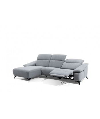 Canapé d'angle fixe avec mécanisme Relax, avec bain de soleil à gauche, recouvert de tissu, Gappa Gris, l290xA170xH84 cm outlet