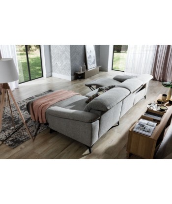 Canapé d'angle fixe avec mécanisme Relax, avec bain de soleil à droite, recouvert de tissu, Gappa Gris, l290xA170xH84 cm Comparez plus de prix