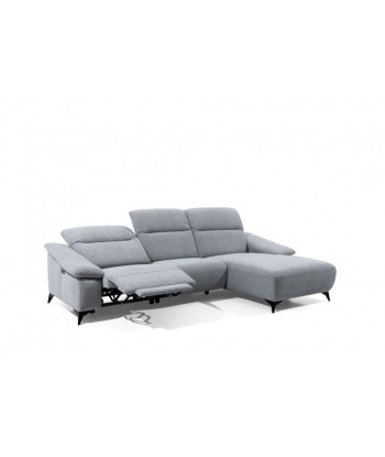 Canapé d'angle fixe avec mécanisme Relax, avec bain de soleil à droite, recouvert de tissu, Gappa Gris, l290xA170xH84 cm Comparez plus de prix