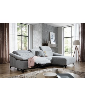 Canapé d'angle fixe avec mécanisme Relax, avec bain de soleil à droite, recouvert de tissu, Gappa Gris, l290xA170xH84 cm Comparez plus de prix