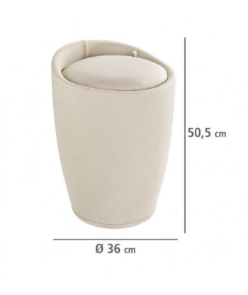 Buanderie / Tabouret en plastique, recouvert de tissu, Candy Beige, Ø36xH50,5 cm de l' environnement