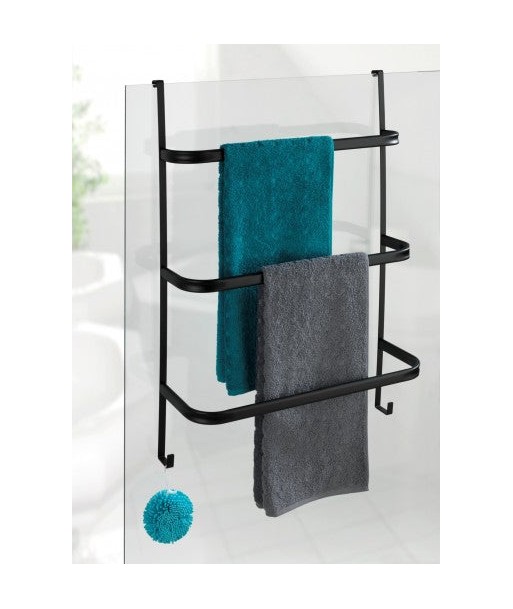 Support de porte pour serviettes de salle de bain, métal, Irpinia Noir, l54,5xP21,5xH77,5 cm les ctes