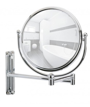 Miroir cosmétique mural, extensible, Deluxe Chrome, Ø19xl23-33xH28,5 cm le des métaux précieux