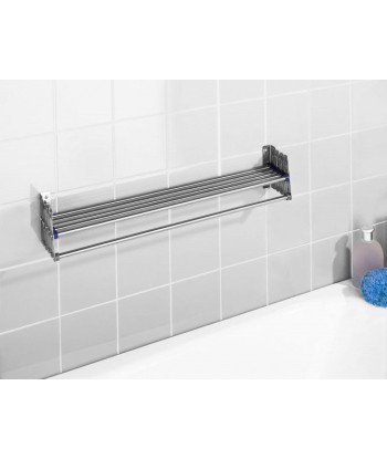 Sèche-linge extensible pour mur, cadre en métal, Télescopique Chrome, 3,3 m le des métaux précieux