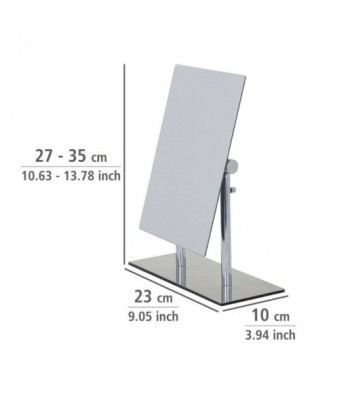 Miroir cosmétique de table, avec hauteur réglable, Pinerolo Chrome, L23xl10xH27-35 cm une grave pollution 