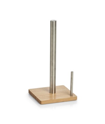 Suport din metal si bambus pentru role de bucatarie, Bamboo Natural, L16xl16xH32,5 cm plus qu'un jeu 