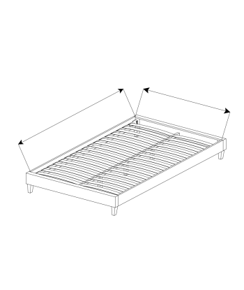 Lit rembourré avec tissu, Jolie, Bleu En savoir plus