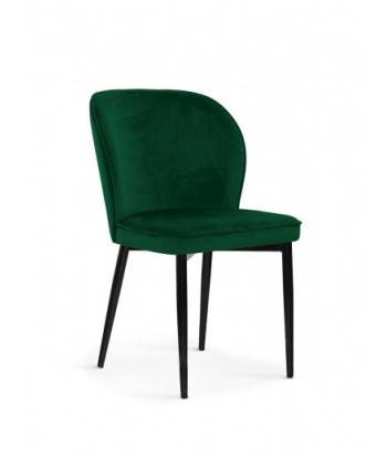 Chaise rembourrée avec tissu et pieds en métal Aine Velours Vert / Noir, l54xA61xH87 cm Comment ça marche