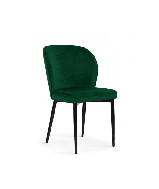 Chaise rembourrée avec tissu et pieds en métal Aine Velours Vert / Noir, l54xA61xH87 cm Comment ça marche