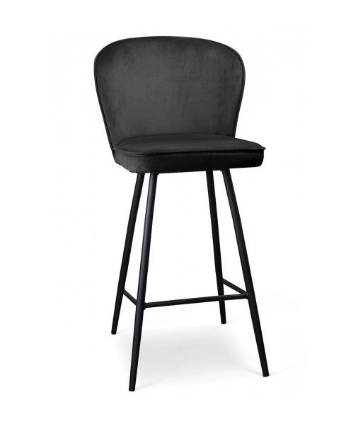 Tabouret de bar tapissé de tissu, avec pieds en métal Aine Noir, l50xA53xH106 cm Vous souhaitez 