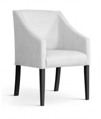 Fauteuil fixe tapissé de tissu et pieds en bois Velours Capri Argent / Noir, l58xA60xH89 cm Voir les baskets