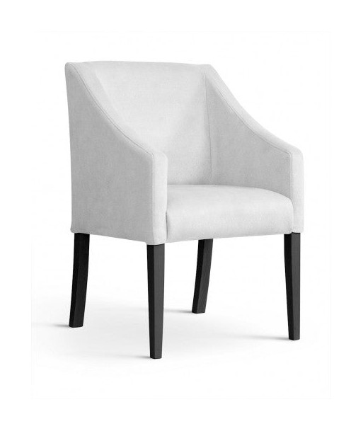 Fauteuil fixe tapissé de tissu et pieds en bois Velours Capri Argent / Noir, l58xA60xH89 cm Voir les baskets