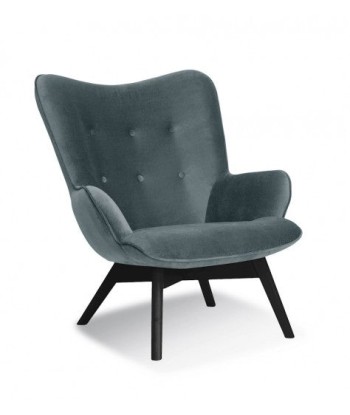 Fauteuil fixe tapissé de tissu, avec pieds en bois Chérubin Gris / Noir, l79xA91xH93 cm les ligaments