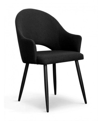 Chaise rembourrée en tissu, avec pieds en métal Goda Noir, l54xA58xH87 cm sélection de produits